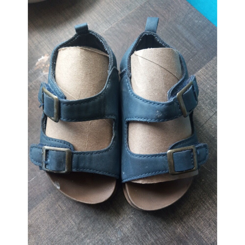 Baby Boy's Size 6M "First Steps" Sandals in Navy Blue/Brown